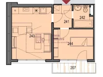 Pronájem bytu 2+kk, Jindřichův Hradec - Jindřichův Hradec III, sídliště Vajgar, 31 m2