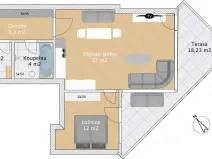 Pronájem bytu 2+kk, Praha - Žižkov, Pitterova, 61 m2