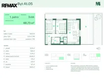 Prodej bytu 3+kk, Zlín, Tyršova, 68 m2