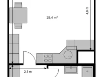 Pronájem bytu 1+kk, Liberec, Tovární, 37 m2