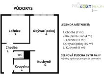 Prodej bytu 2+kk, Brno, Oblá, 49 m2