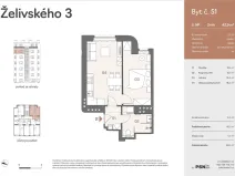Prodej bytu 2+kk, Praha, Jana Želivského, 39 m2