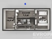 Pronájem bytu 2+1, Bruntál, Švermova, 52 m2