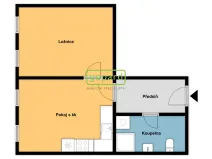 Pronájem bytu 2+kk, Brno - Husovice, Svitavská, 44 m2