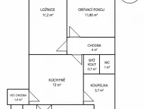 Pronájem bytu 2+1, Chrastava, Nádražní, 45 m2