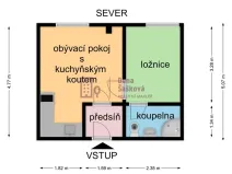 Pronájem bytu 2+kk, Jindřichův Hradec - Jindřichův Hradec II, Miřiovského, 34 m2