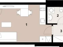 Pronájem bytu 1+kk, Praha - Hloubětín, Poděbradská, 33 m2
