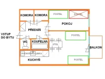 Pronájem pokoje, Brno, Běloruská, 50 m2