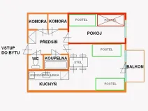 Pronájem pokoje, Brno, Běloruská, 10 m2