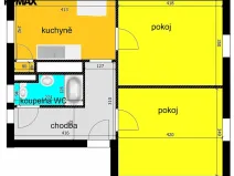 Pronájem bytu 2+1, Poděbrady, Fügnerova, 51 m2