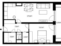 Pronájem bytu 2+kk, Zlín, Na Honech I, 62 m2