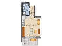 Pronájem bytu 1+kk, Praha, Honzíkova, 27 m2