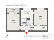 Prodej bytu 2+1, Jihlava, Žižkova, 57 m2