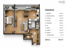 Prodej bytu 2+1, Osek, Hrdlovská, 61 m2
