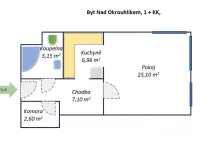 Prodej bytu 1+kk, Praha - Libeň, Nad Okrouhlíkem, 46 m2