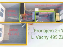 Pronájem bytu 2+1, Zlín, L. Váchy, 54 m2