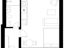 Pronájem bytu 1+kk, Praha - Nusle, U Pernštejnských, 30 m2
