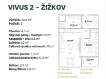 Prodej bytu 2+kk, Praha - Žižkov, Kaplířova, 45 m2