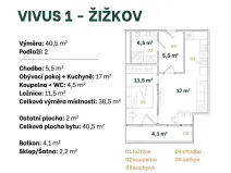 Prodej bytu 2+kk, Praha - Žižkov, Hartigova, 44 m2