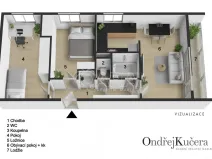 Pronájem bytu 3+kk, Praha - Břevnov, Na Petřinách, 67 m2
