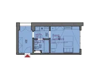 Pronájem bytu 1+kk, Jindřichův Hradec - Jindřichův Hradec III, sídliště Vajgar, 25 m2