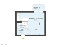 Pronájem bytu 1+kk, Hradec Králové - Slezské Předměstí, Markovická, 36 m2