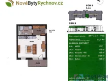 Pronájem bytu 1+kk, Rychnov u Jablonce nad Nisou, Mlýnská, 38 m2