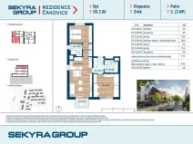 Prodej bytu 3+kk, Praha - Čakovice, Schoellerova, 77 m2