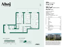 Prodej bytu 3+kk, Praha, Československého exilu, 97 m2