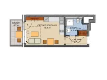 Prodej bytu 1+kk, Praha - Dolní Měcholupy, Honzíkova, 25 m2
