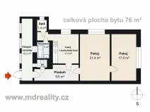 Prodej bytu 3+kk, Jihlava, Křižíkova, 76 m2