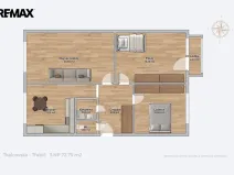 Prodej bytu 3+1, Třebíč - Nové Dvory, Tkalcovská, 72 m2