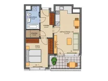 Prodej bytu 2+kk, Praha - Hlubočepy, Gollové, 50 m2