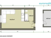 Prodej bytu 1+kk, Nové Sedlo, Sadová, 20 m2