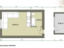 Prodej bytu 1+kk, Nové Sedlo, Sadová, 20 m2