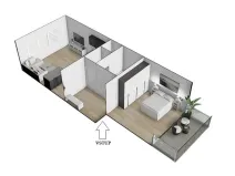 Pronájem bytu 2+kk, Brno - Židenice, Letní, 56 m2