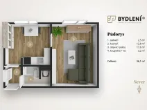 Prodej bytu 2+kk, Chomutov, 17. listopadu, 36 m2