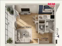Prodej bytu 1+kk, Praha - Žižkov, Za žižkovskou vozovnou, 43 m2