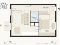 Prodej bytu 2+kk, Milešovice, 65 m2