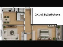 Prodej bytu 2+1, Brno, Božetěchova, 64 m2