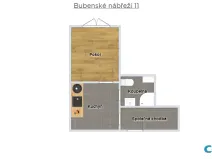 Pronájem bytu 1+1, Praha - Holešovice, Bubenské nábřeží, 40 m2