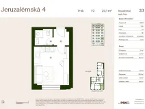 Prodej bytu 1+kk, Praha, Jeruzalémská, 23 m2