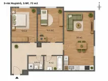 Pronájem bytu 3+kk, Praha - Michle, Magistrů, 73 m2