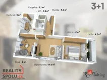 Pronájem bytu 3+1, Jihlava, Kollárova, 74 m2