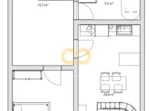 Pronájem bytu 2+kk, Písek - Vnitřní Město, Alšovo nám., 66 m2