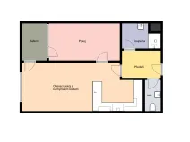 Pronájem bytu 2+kk, Praha - Černý Most, Arnošta Valenty, 46 m2