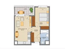 Prodej bytu 2+kk, Praha - Hlubočepy, náměstí Olgy Scheinpflugové, 47 m2