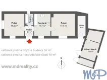 Prodej rodinného domu, Stonařov, 55 m2