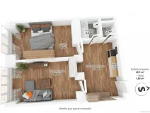 Prodej bytu 2+kk, Praha - Vysočany, Novovysočanská, 48 m2