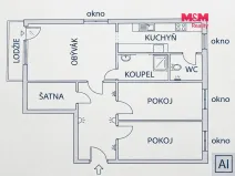 Pronájem bytu 3+kk, Litoměřice - Předměstí, Hrubínova, 72 m2
